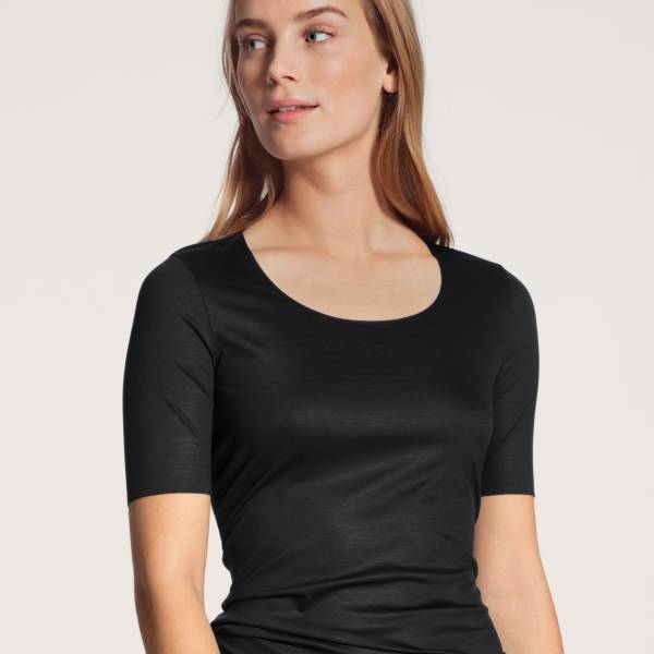 Calida Hemdjes en tops Calida natural luxe  t-shirt zwart