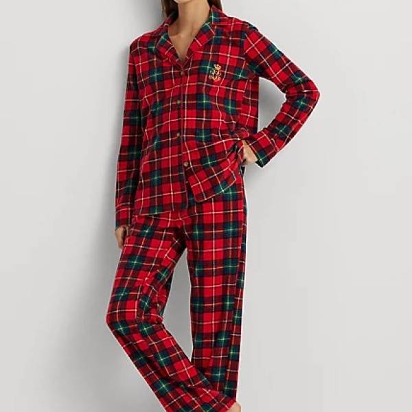 Ralph Lauren Pyjama dames Ralph Lauren ruit pyjama rood
