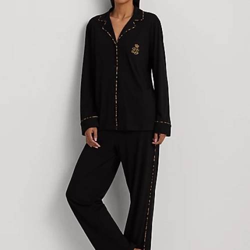 Ralph Lauren leopard pyjama zwart