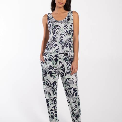 Cyell palm leaves trousers long blauw