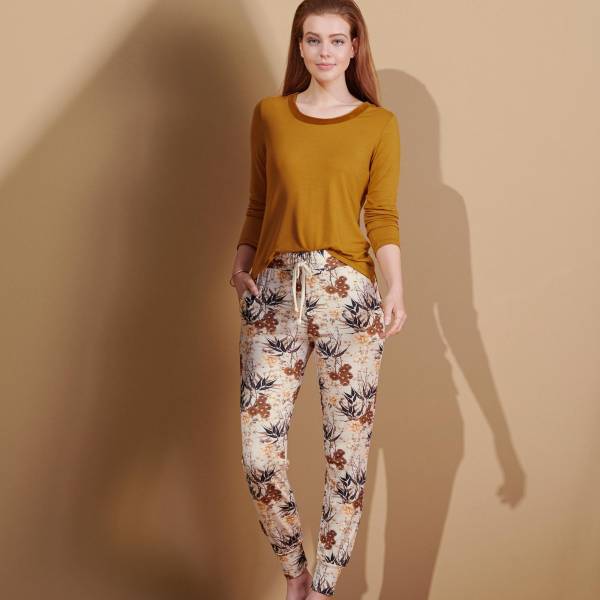 Essenza Dames nachtmode overig Essenza jules charlize trousers champagne