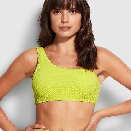 Seafolly sea dive one shoulder top lime