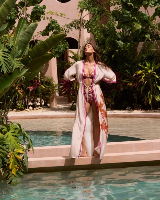 Cyell Cyell palms & patterns kimono