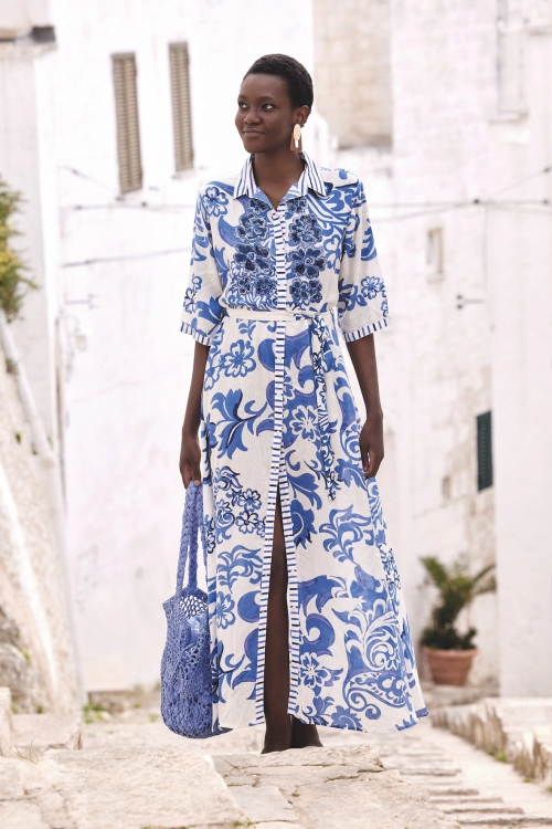 David David blue garde emma maxi dress